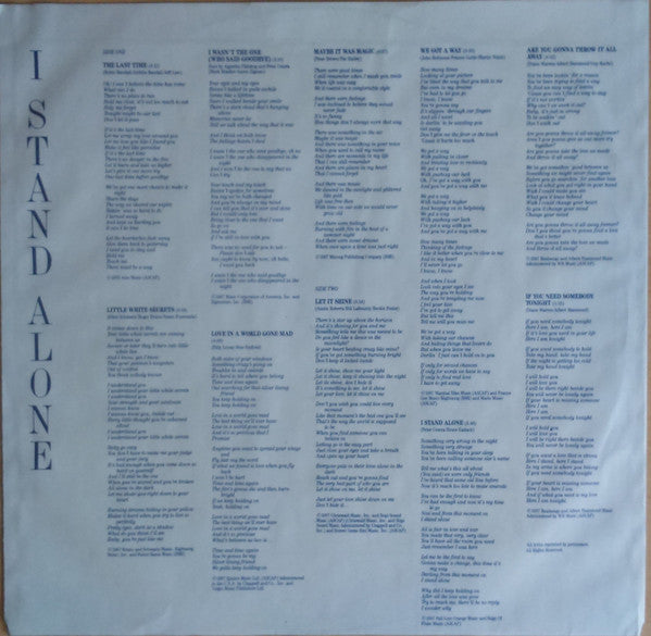 Agnetha Fältskog : I Stand Alone (LP, Album)