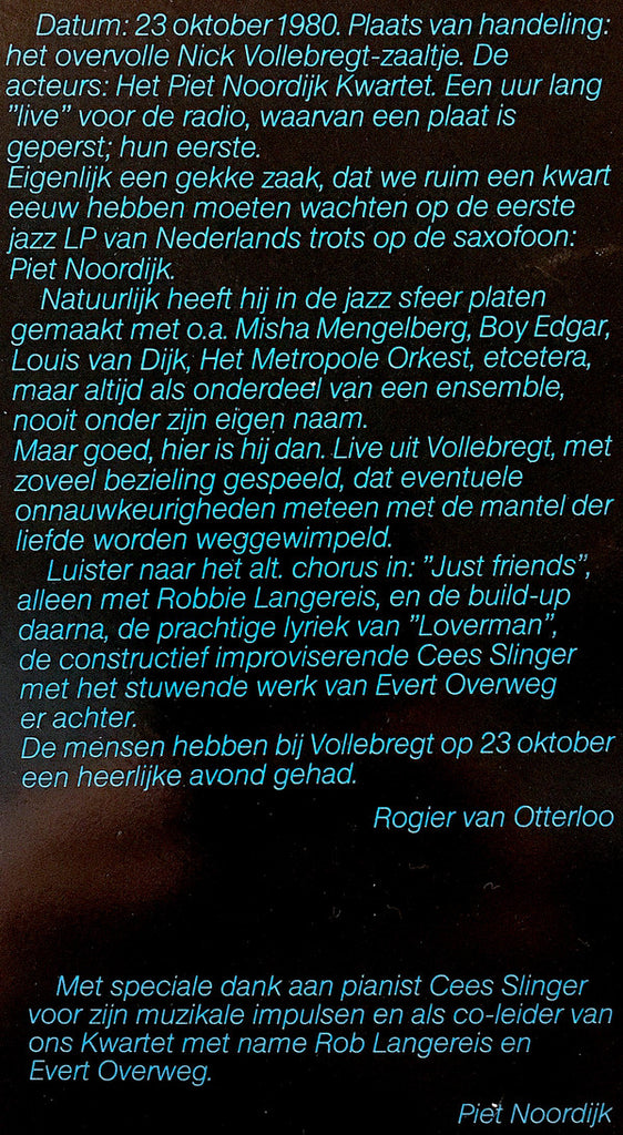 Piet Noordijk Quartet : Loverman (LP)