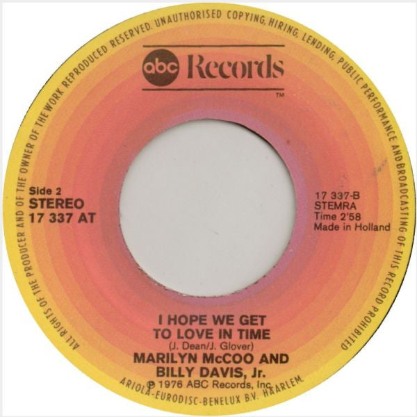 Marilyn McCoo & Billy Davis Jr. : You Don't Have To Be A Star (7", Single)