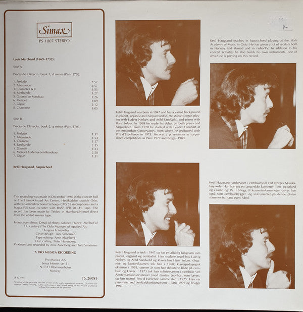 Louis Marchand - Ketil Haugsand : Pièces De Clavecin (LP, Album)