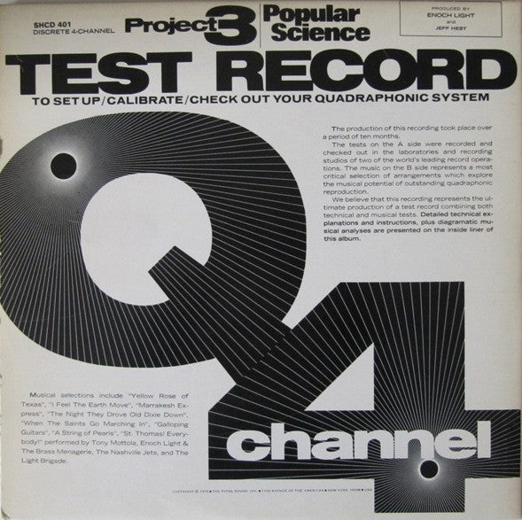Enoch Light, Jeff Hest : Test Record (To Set Up / Calibrate / Check Out Your Quadraphonic System) (LP, Quad)