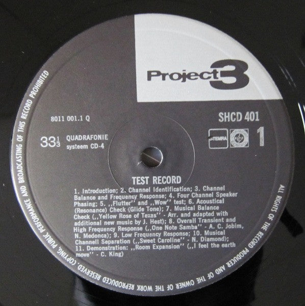 Enoch Light, Jeff Hest : Test Record (To Set Up / Calibrate / Check Out Your Quadraphonic System) (LP, Quad)