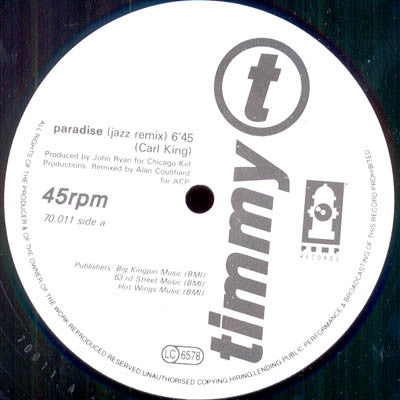 Timmy T : Paradise (12")