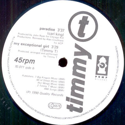 Timmy T : Paradise (12")