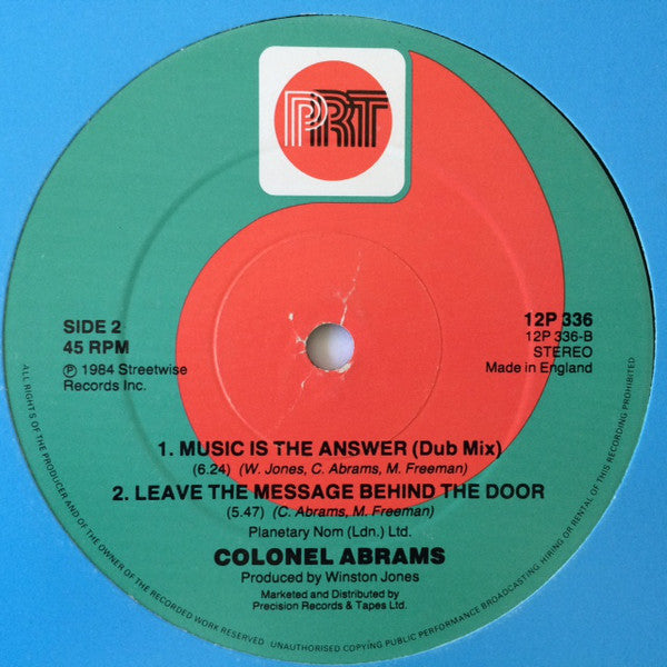 Colonel Abrams : Music Is The Answer (12", Single, Blu)