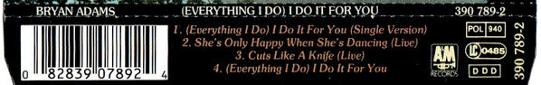 Bryan Adams : (Everything I Do) I Do It For You (CD, Maxi)