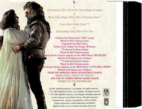 Bryan Adams : (Everything I Do) I Do It For You (CD, Maxi)