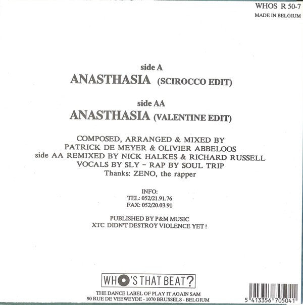 T99 : Anasthasia (Rap Version Remix) (7", Single)