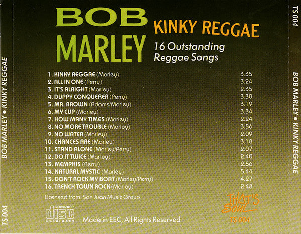 Bob Marley : Kinky Reggae (16 Outstanding Reggae Songs) (CD, Comp)