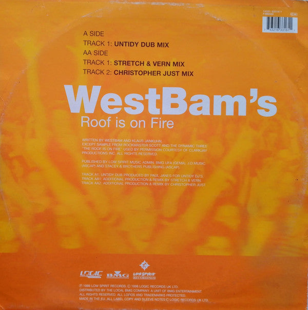WestBam : Roof Is On Fire (12", Single)