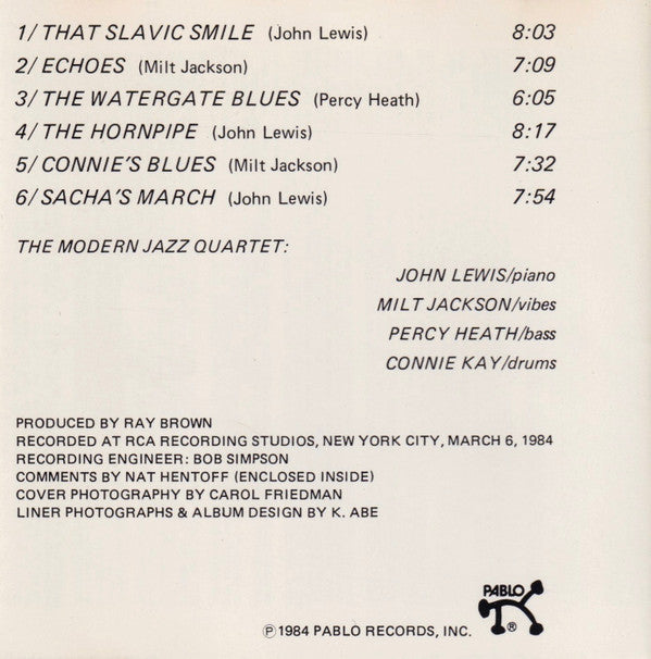 The Modern Jazz Quartet : Echoes (CD, Album)