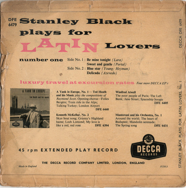 Stanley Black : Play For Latin Lovers No.1 (7", EP)