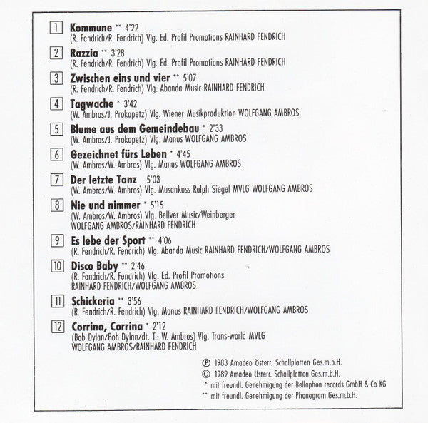 Wolfgang Ambros + Rainhard Fendrich : Open Air (CD, Album)