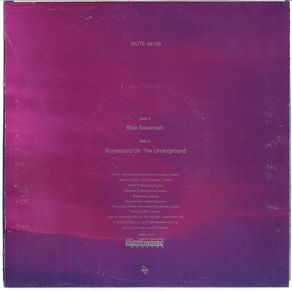 Erasure : Blue Savannah (7", Single)