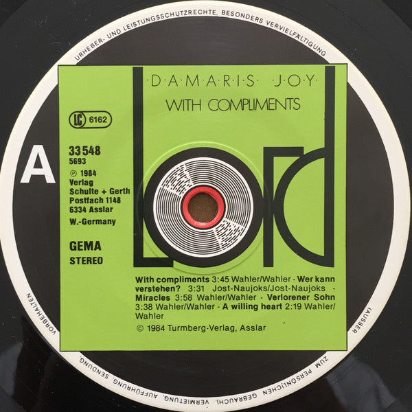 Damaris Joy : With Compliments (LP, Album)