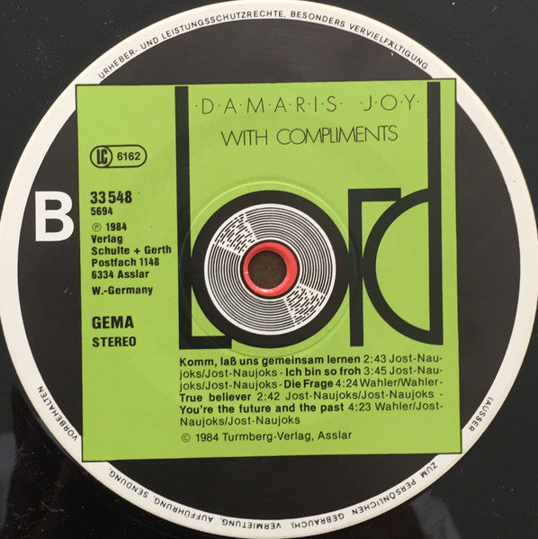 Damaris Joy : With Compliments (LP, Album)