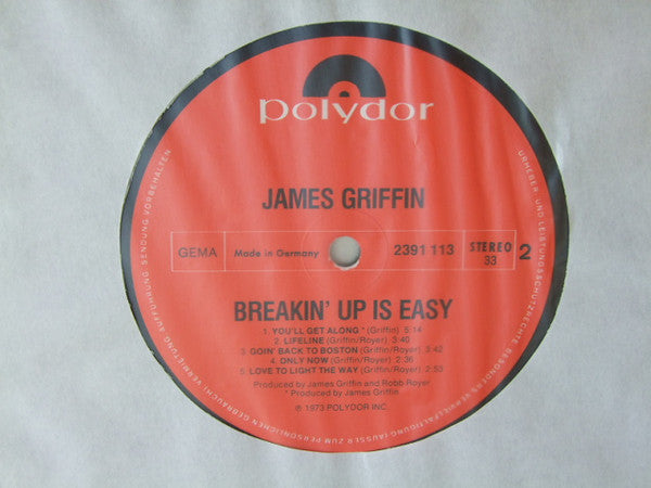 James Griffin (4) : Breakin' Up Is Easy (LP, Album)
