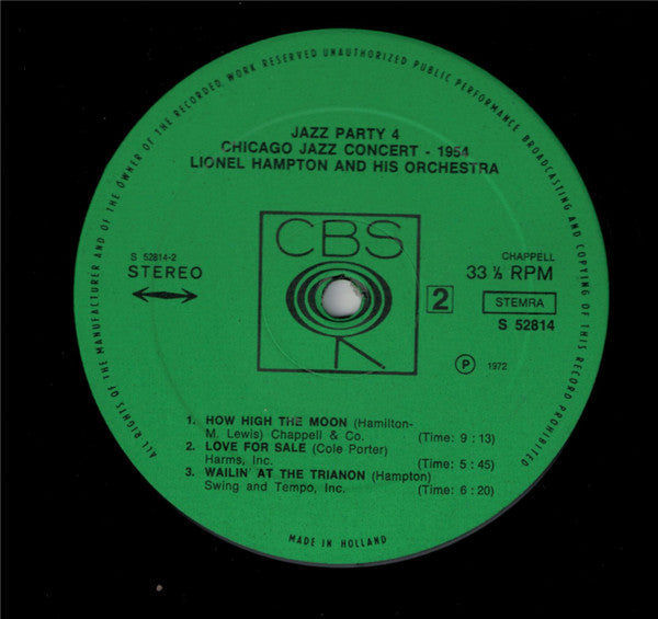 Lionel Hampton And His Orchestra : Chicago Jazz Concert * 1954 (LP, Album)