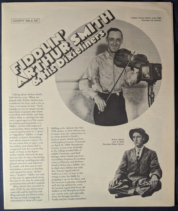 Fiddlin' Arthur Smith & His Dixieliners : Fiddlin' Arthur Smith & His Dixieliners Volume 2 (LP, Comp, Mono, Boo)