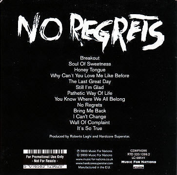 Hardcore Superstar : No Regrets (CD, Album, Promo, Car)