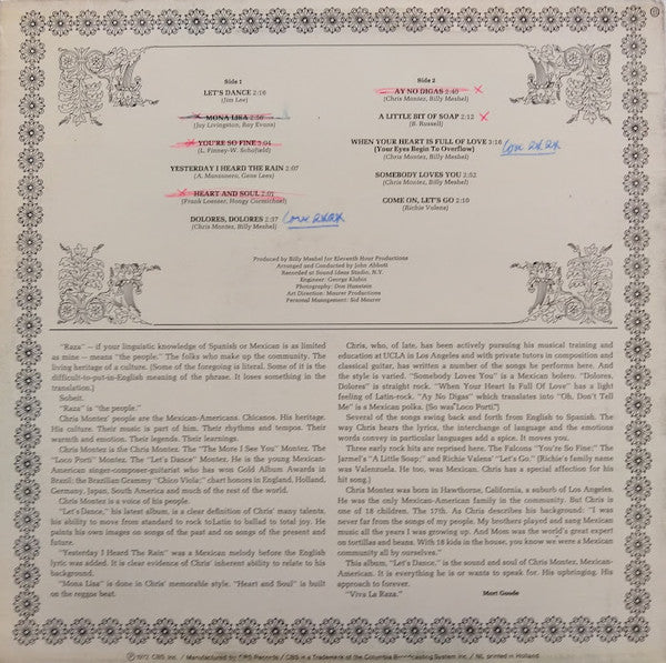 Chris Montez And Raza : Let's Dance (LP, Album)