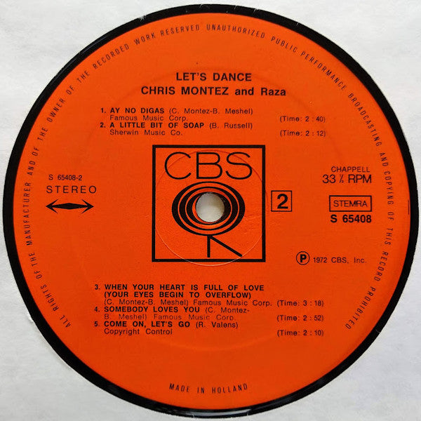 Chris Montez And Raza : Let's Dance (LP, Album)