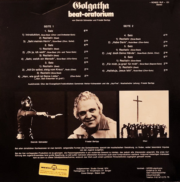 Dietrich Schneider, Friedel Berlipp, Chor Der Evangelisch-Freikirchlichen Gemeinde Wetter-Volmarstein, The Jay Five : Golgatha: Beat-Oratorium (LP)