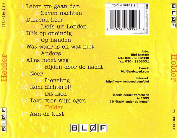 Bløf : Helder (CD, Album, RE + CD, Bon)