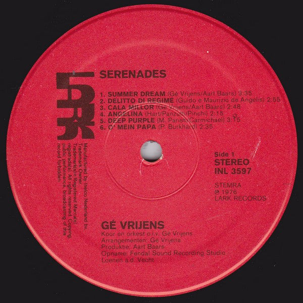 Gé Vrijens : Serenades (LP)