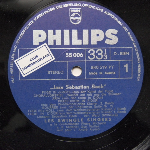 Les Swingle Singers : Jazz Sebastian Bach (LP, Club)