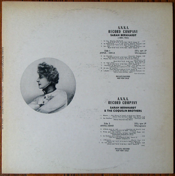 Sarah Bernhardt And The Coquelin Brothers* : Sarah Bernhardt (LP)