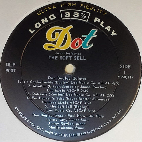 Don Bagley : Jazz Horizons:  The Soft Sell (LP, Album, Mono, Ind)