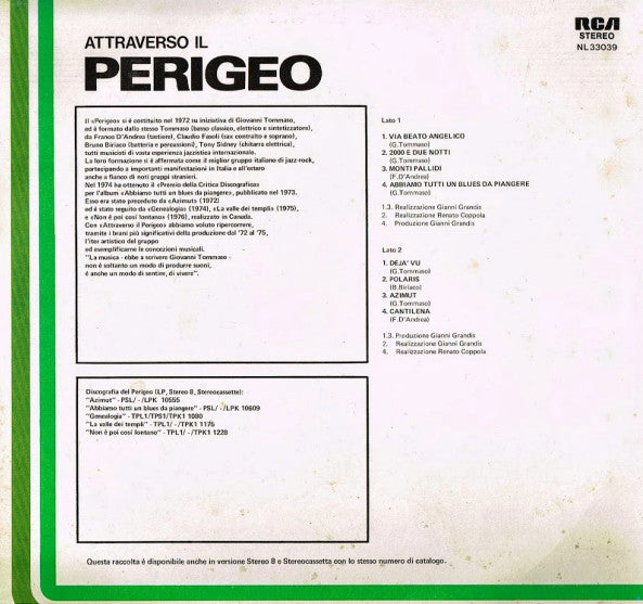Perigeo : Attraverso Il Perigeo (LP, Comp)