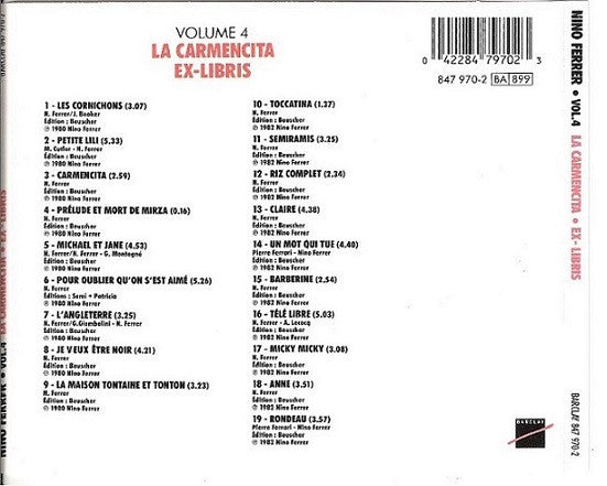 Nino Ferrer : Volume 4 - La Carmencita - Ex-Libris (CD, Comp)