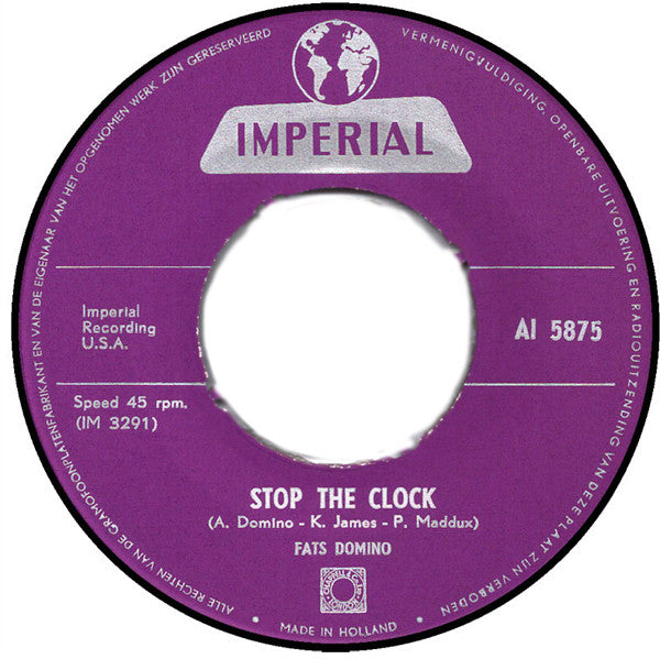 Fats Domino : Did You Ever See A Dream Walking / Stop The Clock (7", Single)