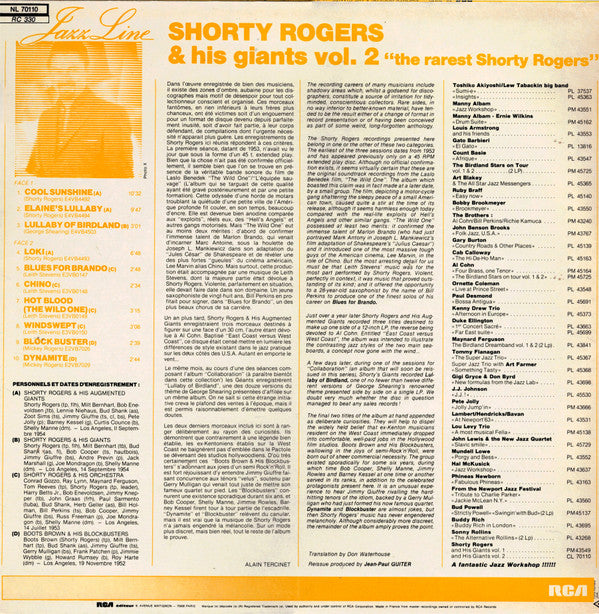 Shorty Rogers And His Giants : Shorty Rogers And His Giants Vol 2 "The Rarest" (LP, Comp, RE)