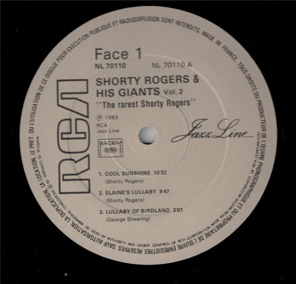 Shorty Rogers And His Giants : Shorty Rogers And His Giants Vol 2 "The Rarest" (LP, Comp, RE)