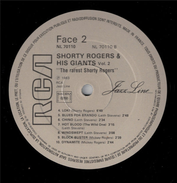 Shorty Rogers And His Giants : Shorty Rogers And His Giants Vol 2 "The Rarest" (LP, Comp, RE)
