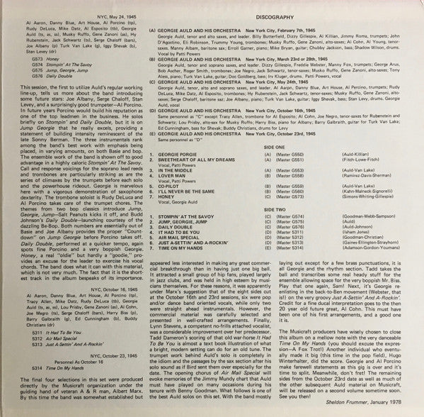 Georgie Auld And His Orchestra : Big Band Jazz 1945-1946 Volume One (LP, Comp)