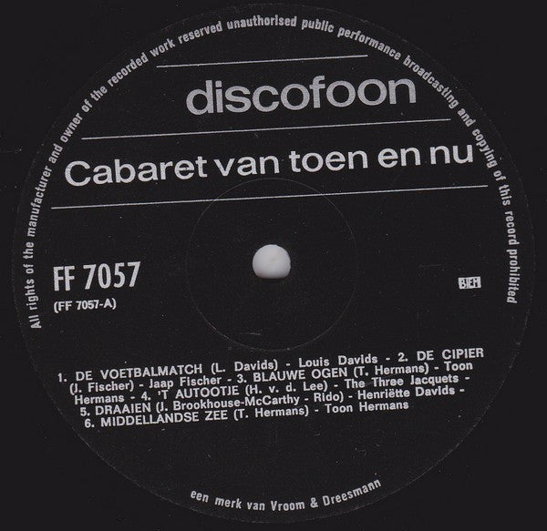 Various : Cabaret In Hoofdletters (LP, Comp)