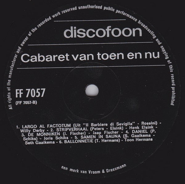 Various : Cabaret In Hoofdletters (LP, Comp)