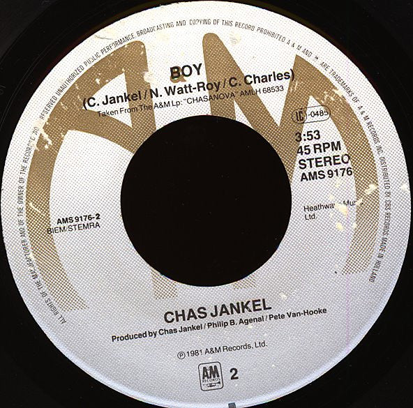 Chas Jankel : Questionnaire (7")