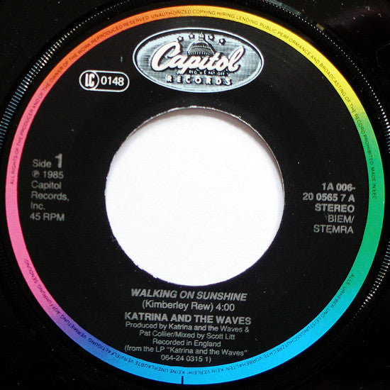 Katrina And The Waves : Walking On Sunshine (7", Single)