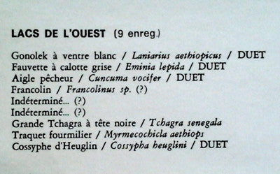 Jean C. Roché : Oiseaux Du Kenya / Birds Of Kenya (LP)