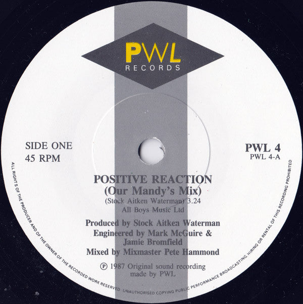 Mandy* : Positive Reaction (7", Single)