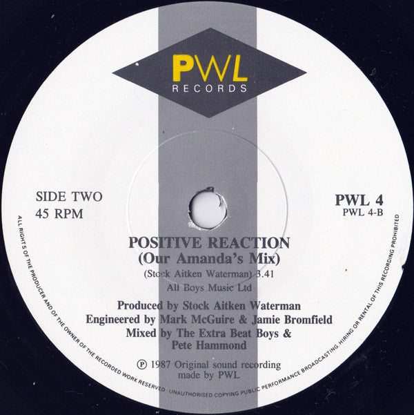 Mandy* : Positive Reaction (7", Single)
