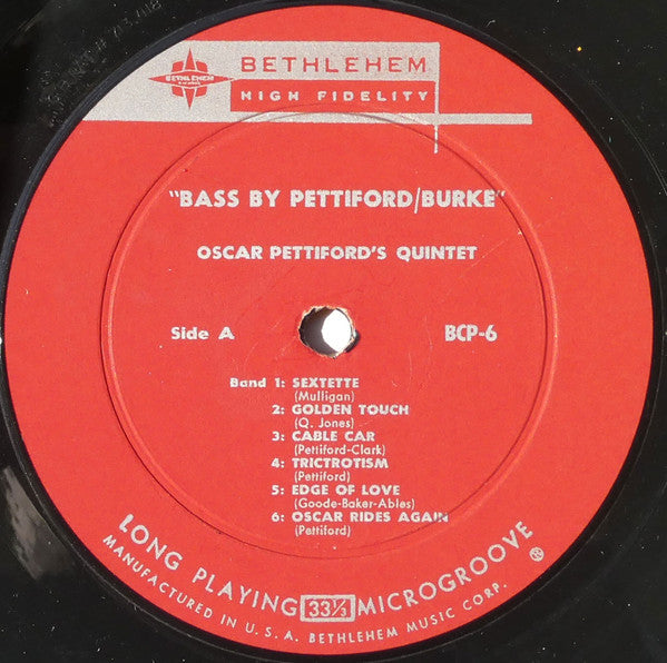 Oscar Pettiford's Quintet / The Vinnie Burke Quartet : Bass By Pettiford/Burke (LP, Comp, Mono)