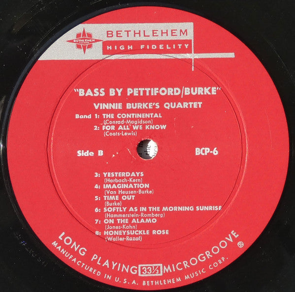 Oscar Pettiford's Quintet / The Vinnie Burke Quartet : Bass By Pettiford/Burke (LP, Comp, Mono)