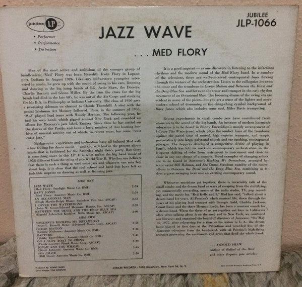 Med Flory And His Orchestra* : Jazz Wave (LP, Album, Mono)