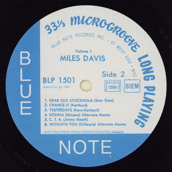 Miles Davis : Volume 1 (LP, Comp, Mono, RE, RM)